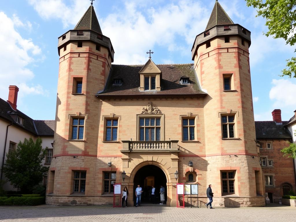Altes Schloss in Gießen, Teil des Oberhessischen Museums mit historischer Fassade