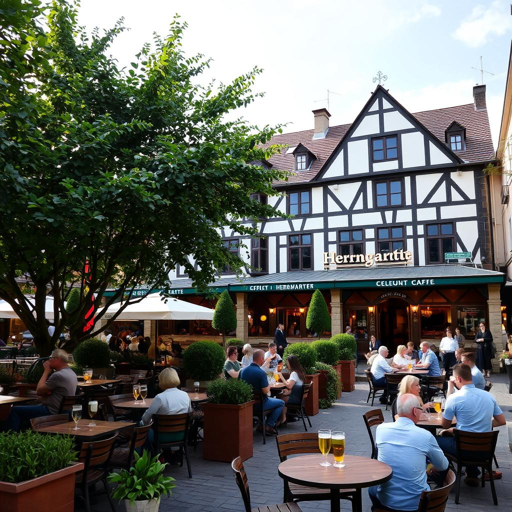 Das Herrngartencafé mit seinem Biergarten Das Herrngartencafé mit seinem Biergarten