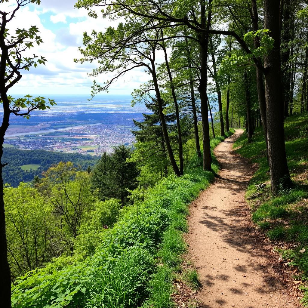 Der 7-Hügel-Steig mit Blick auf Darmstadt Der 7-Hügel-Steig mit Blick auf Darmstadt