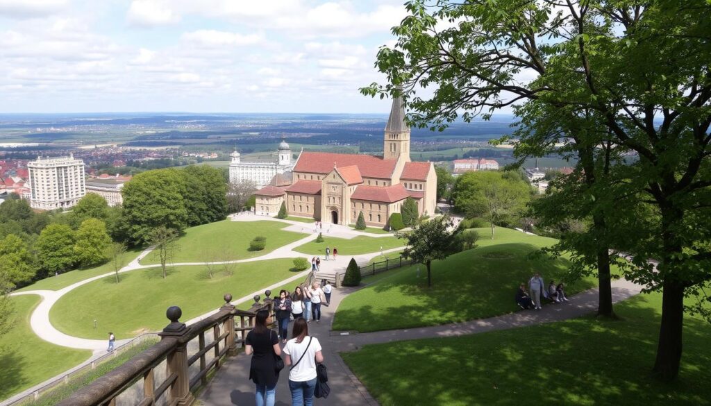 Der Michaelsberg mit Klosteranlage, Aussichtspunkt und Wanderwegen - ein besonderer Ort für Natur und Erholung Fulda Der Michaelsberg mit Klosteranlage, Aussichtspunkt und Wanderwegen - ein besonderer Ort für Natur und Erholung Fulda