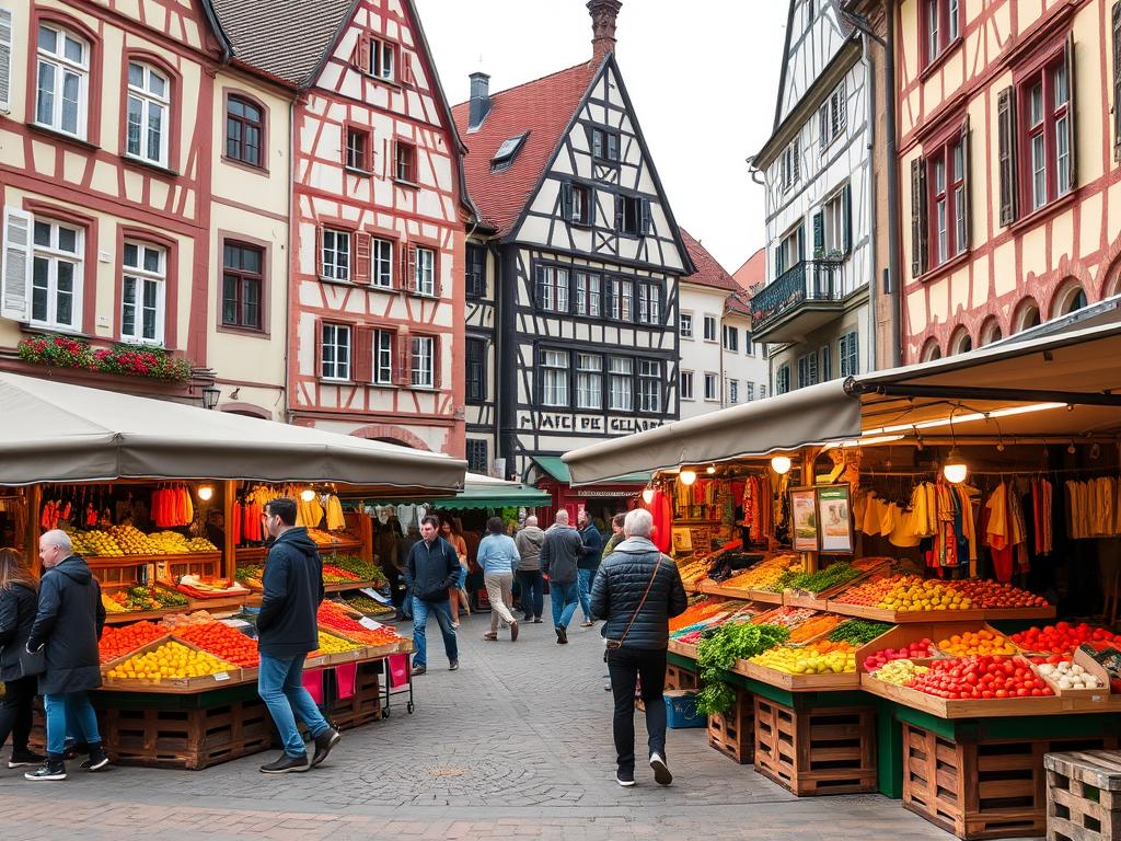 Der Wochenmarkt im Marktquartier als beliebtes Ziel beim Shopping in Gießen Der Wochenmarkt im Marktquartier als beliebtes Ziel beim Shopping in Gießen