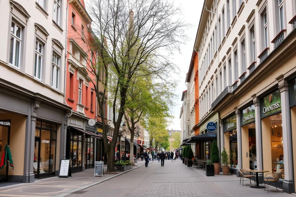 Die Plockstraße im Theaterpark-Viertel beim Shopping in Gießen Die Plockstraße im Theaterpark-Viertel beim Shopping in Gießen