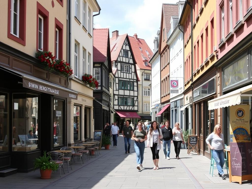 Die lebendige Berger Straße in Frankfurt-Bornheim mit ihren individuellen Geschäften und Cafés Die lebendige Berger Straße in Frankfurt-Bornheim mit ihren individuellen Geschäften und Cafés