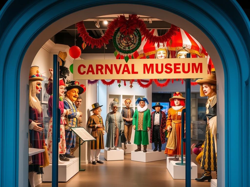 Eingang des Fastnachtsmuseums in Fulda mit traditionellen Karnevalsfiguren Eingang des Fastnachtsmuseums in Fulda mit traditionellen Karnevalsfiguren