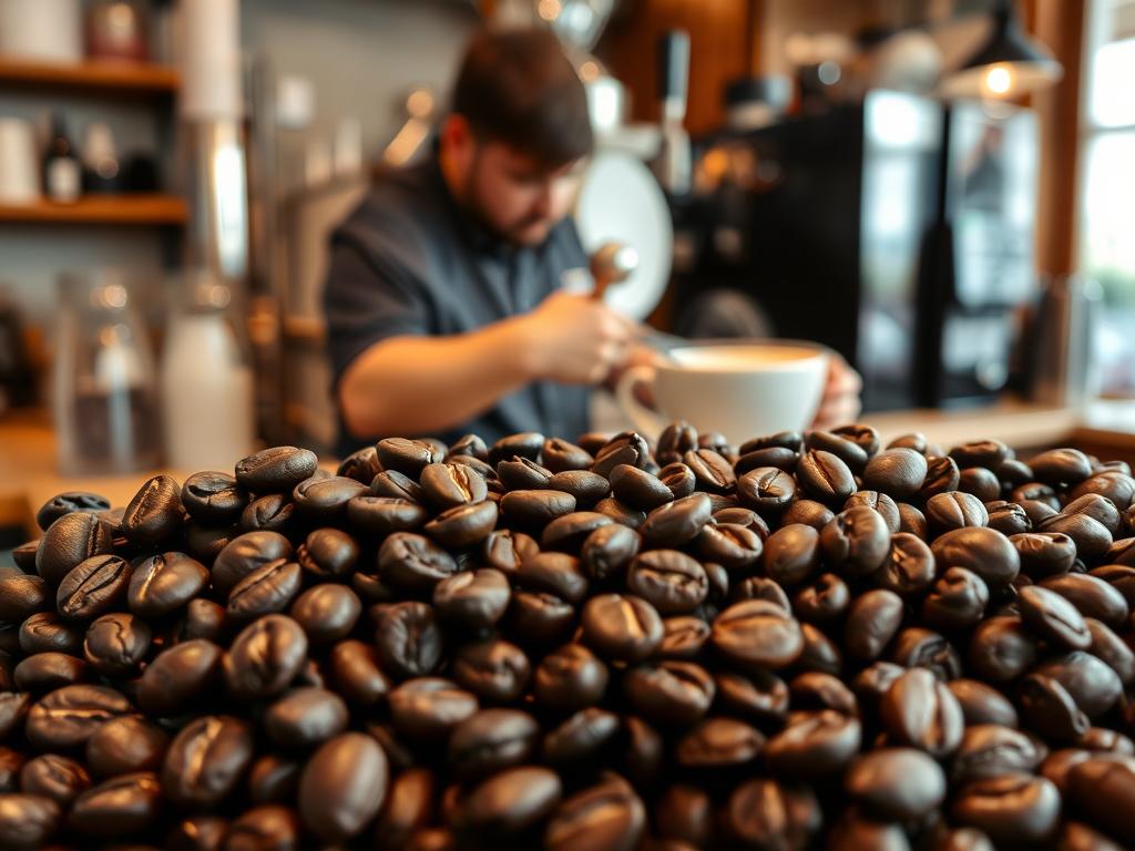 Frisch geröstete Kaffeebohnen und moderne Barista-Kunst in der Kaffeekultur Fulda Frisch geröstete Kaffeebohnen und moderne Barista-Kunst in der Kaffeekultur Fulda