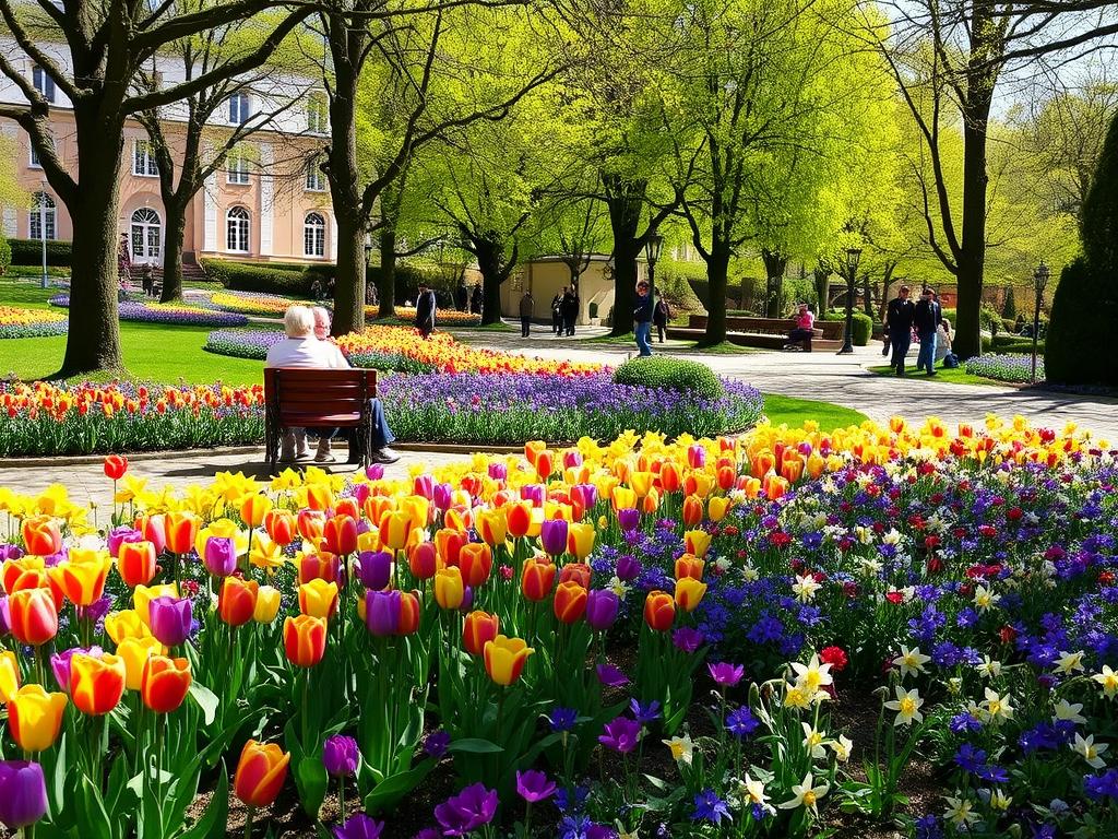 Frühlingshafter Schlossgarten Fulda mit blühenden Blumen und grünen Wiesen - ideale Zeit für Natur und Erholung Fulda Frühlingshafter Schlossgarten Fulda mit blühenden Blumen und grünen Wiesen - ideale Zeit für Natur und Erholung Fulda