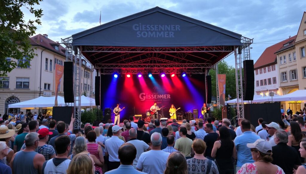 Gießener Sommer Kulturfestival mit Open-Air-Bühne und Publikum