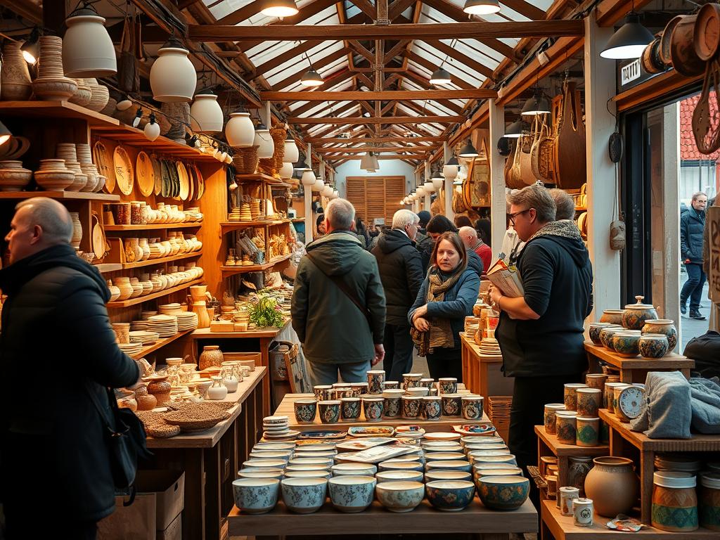 Handwerkskunst auf einem Frankfurter Wochenmarkt Handwerkskunst auf einem Frankfurter Wochenmarkt
