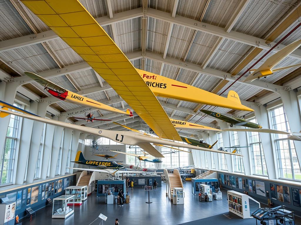 Historische Segelflugzeuge im Deutschen Segelflugmuseum auf der Wasserkuppe Historische Segelflugzeuge im Deutschen Segelflugmuseum auf der Wasserkuppe