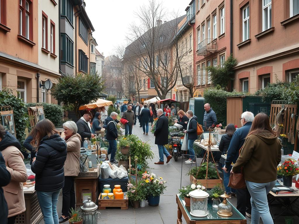Hofflohmarkt in einem Frankfurter Stadtteil mit Verkauf in privaten Höfen Hofflohmarkt in einem Frankfurter Stadtteil mit Verkauf in privaten Höfen