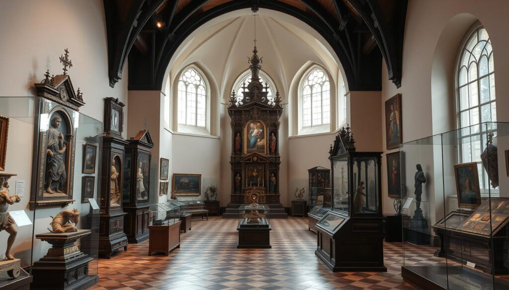 Innenansicht des Dommuseums Fulda mit religiösen Kunstschätzen und Exponaten
