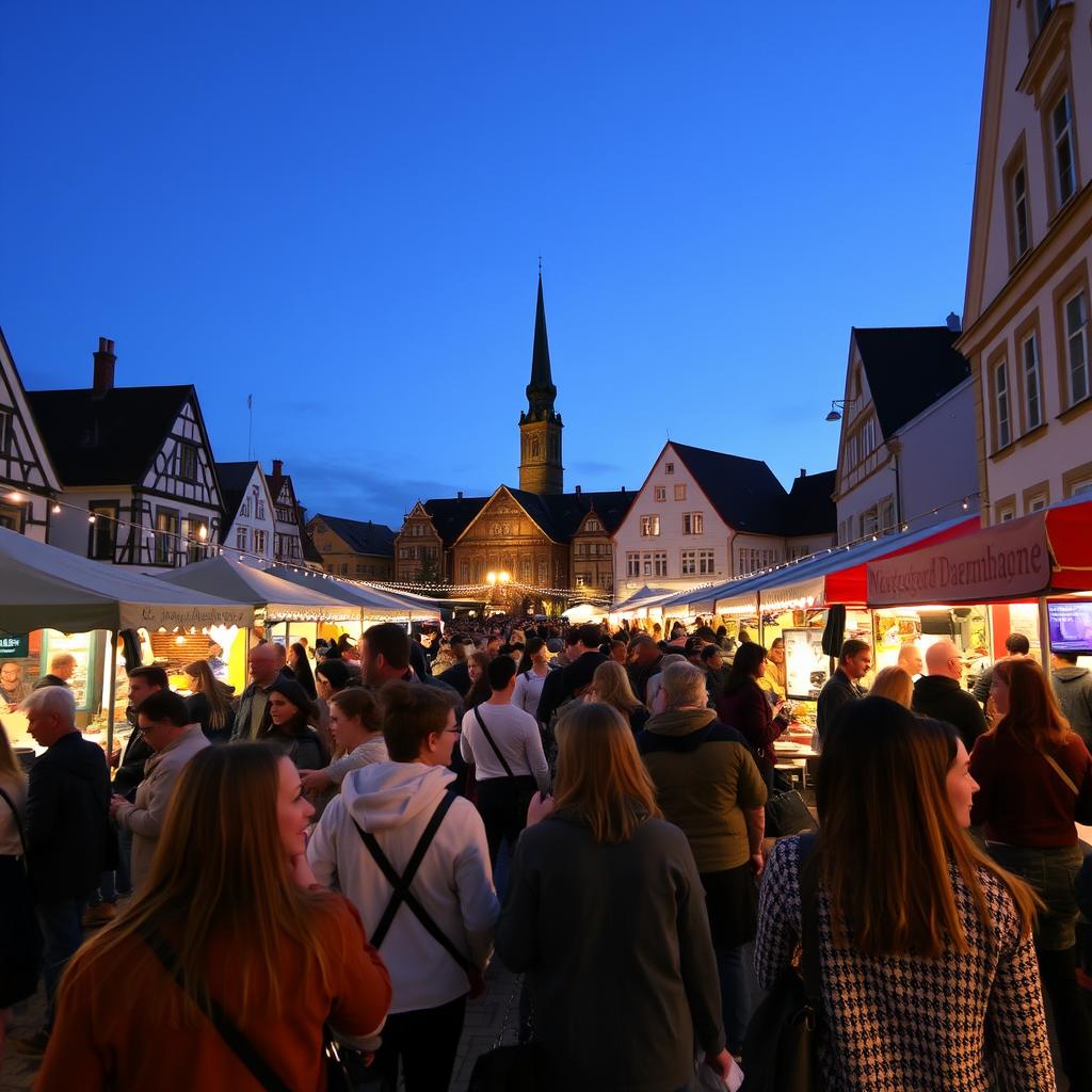 Kulturelle Veranstaltung auf dem Darmstädter Marktplatz mit Studierenden