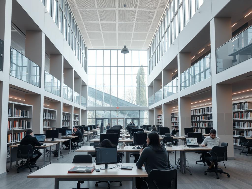 Moderne Bibliothek in Frankfurt - Lernumgebung in der Bildungslandschaft Frankfurt Moderne Bibliothek in Frankfurt - Lernumgebung in der Bildungslandschaft Frankfurt