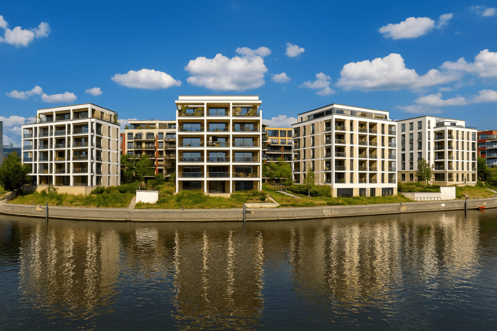 Offenbacher Hafenviertel Stadtpanorama