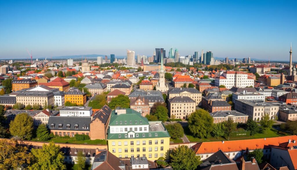 Panorama der Bildungslandschaft Frankfurt mit verschiedenen Bildungseinrichtungen Panorama der Bildungslandschaft Frankfurt mit verschiedenen Bildungseinrichtungen