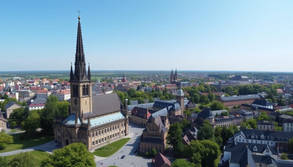 Panoramablick auf Fulda mit Bildungseinrichtungen Panoramablick auf Fulda mit Bildungseinrichtungen