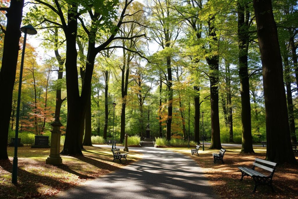 Philosophenwald in Gießen mit Wanderwegen und historischen Denkmälern