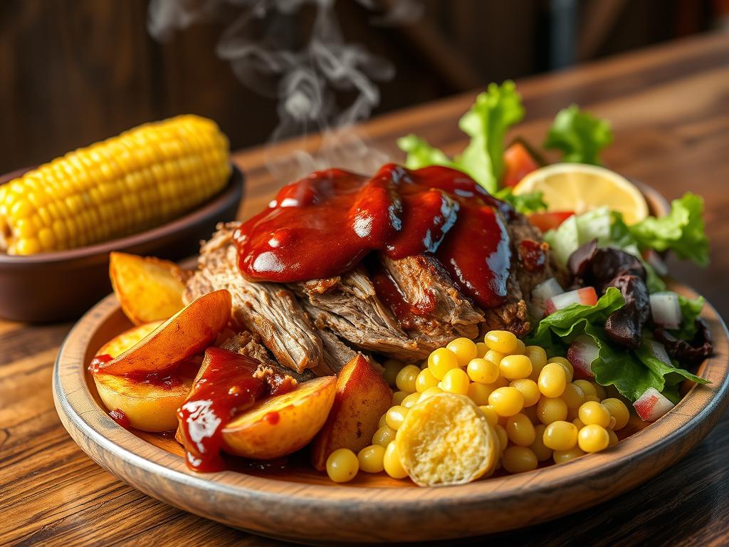 Pulled Pork Dinner im Red Barn Restaurant in Darmstadt Pulled Pork Dinner im Red Barn Restaurant in Darmstadt